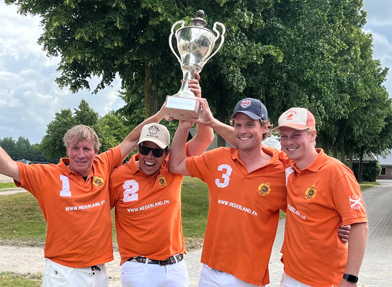 DutchOpenPolo_winners_2025 The Nederland.FM polo team wins the DUTCH OPEN POLO 2025 ! Congratulations Jim Souren, Rainier Beyleveldt, Maurice van Druten and Aki van Andel.